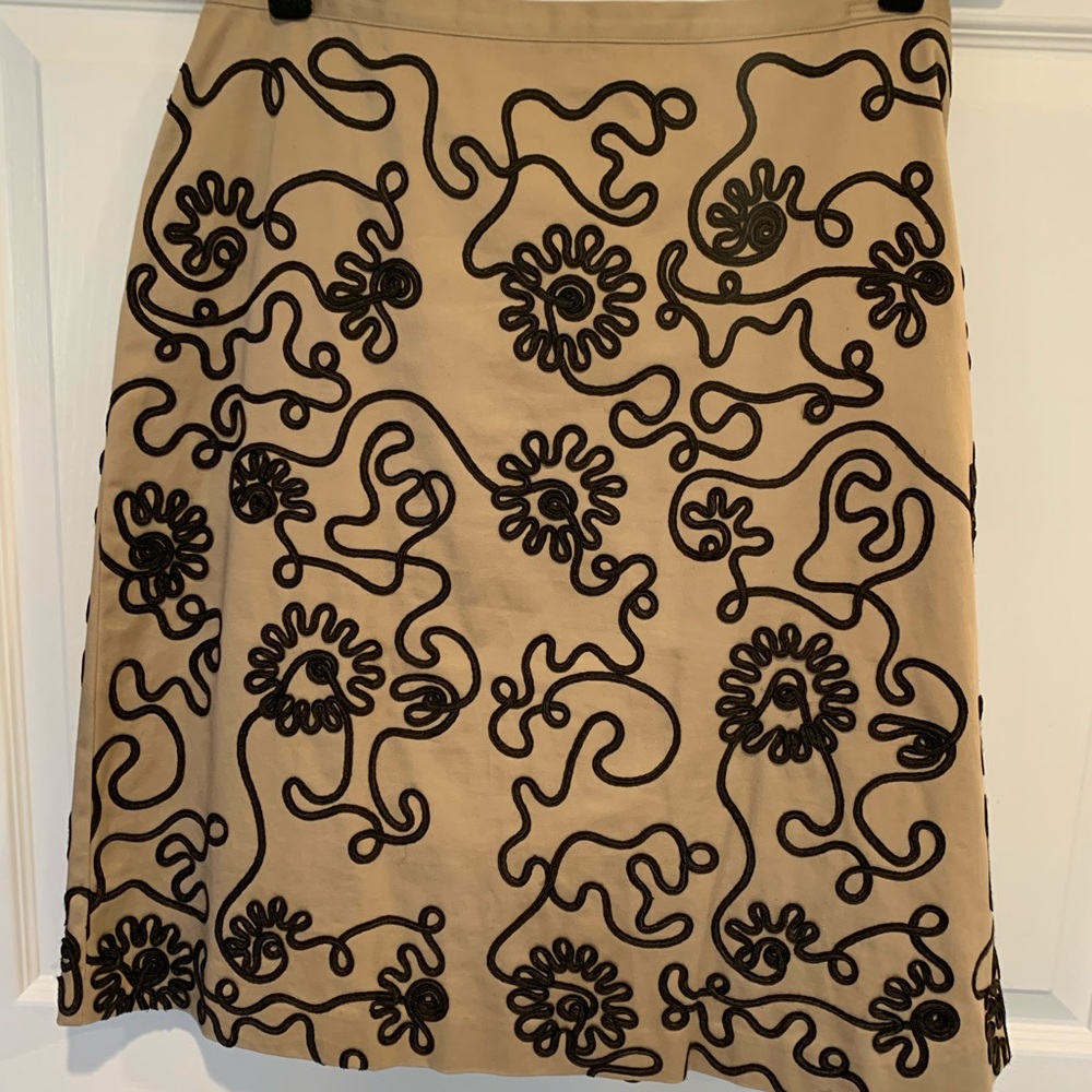 Fun brown swirl A line skirt